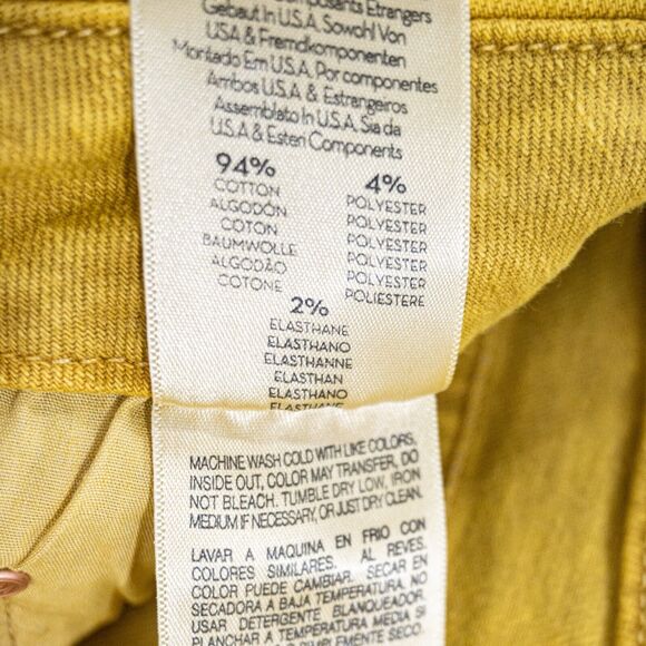 MOTHER Denim The Looker Ankle Snippet Jeans Yellow Mineral NWT Size 25 - Picture 9 of 12